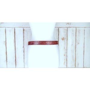 Vintage floral tooled braided red leather boho belt